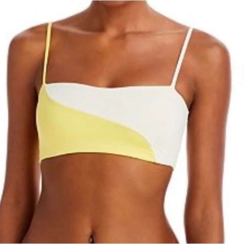 NWOT L*Space Ari Top Nancy Lee Bottom Bitsy Medium/Large Yellow White Colorblock